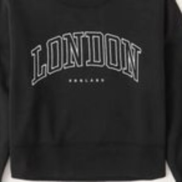 Abercrombie & Fitch Black Cropped London Sweatshirt XS - Picture 2 of 4